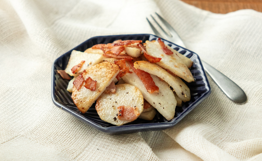 さといもとベーコンのらくらくソテー