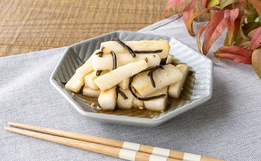 おすすめの1品：長芋と昆布の梅酢漬け