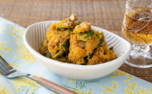 今週のおかず3品：かぼちゃとくるみの甘みそ和え