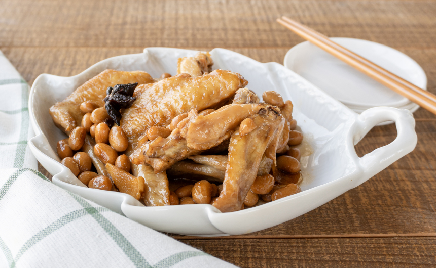手羽先と大豆の中華煮