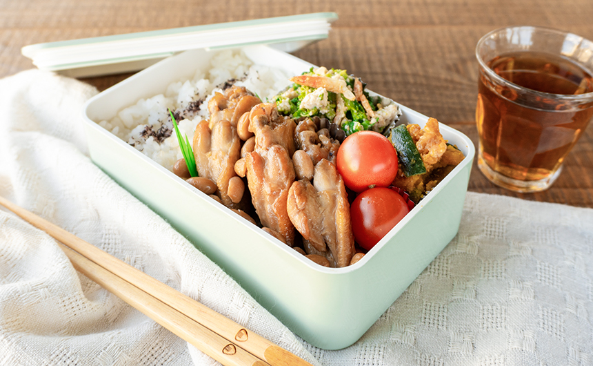 今週のお弁当：<span>おいしく栄養チャージ女子応援</span>手羽先中華煮弁当